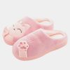 Cat Letters Antlers Plush Slippers - Modakawa Modakawa