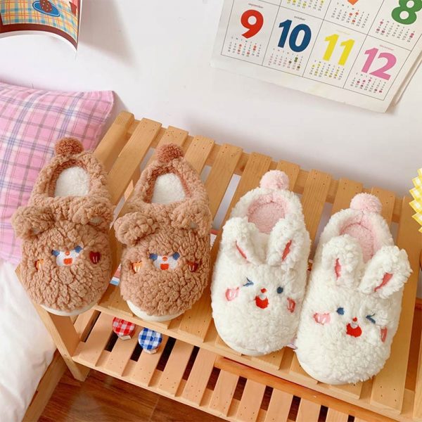Lovely Cartoon Animals Plush Slippers - Modakawa Modakawa
